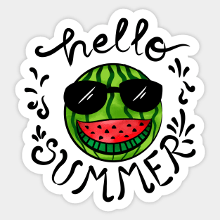 hello summer watermelon Sticker